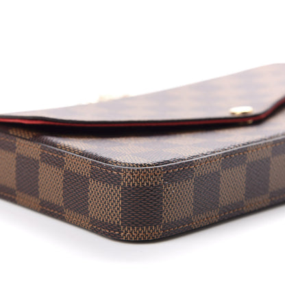 Louis Vuitton Damier Ebene Pochette Felicie Chain Wallet 8 of 12