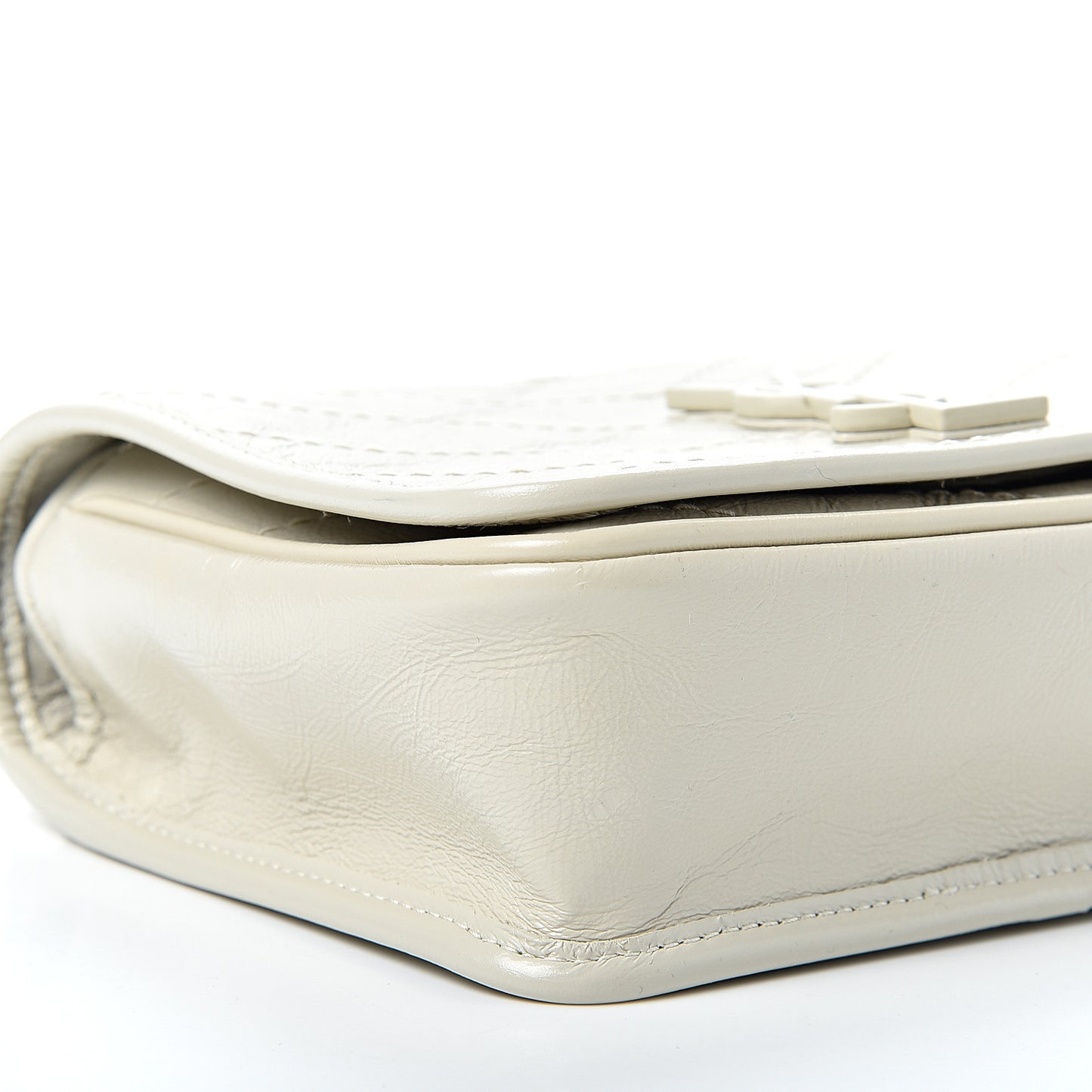 Crinkled Calfskin Matelasse Monogram Niki Chain Wallet Crema Soft