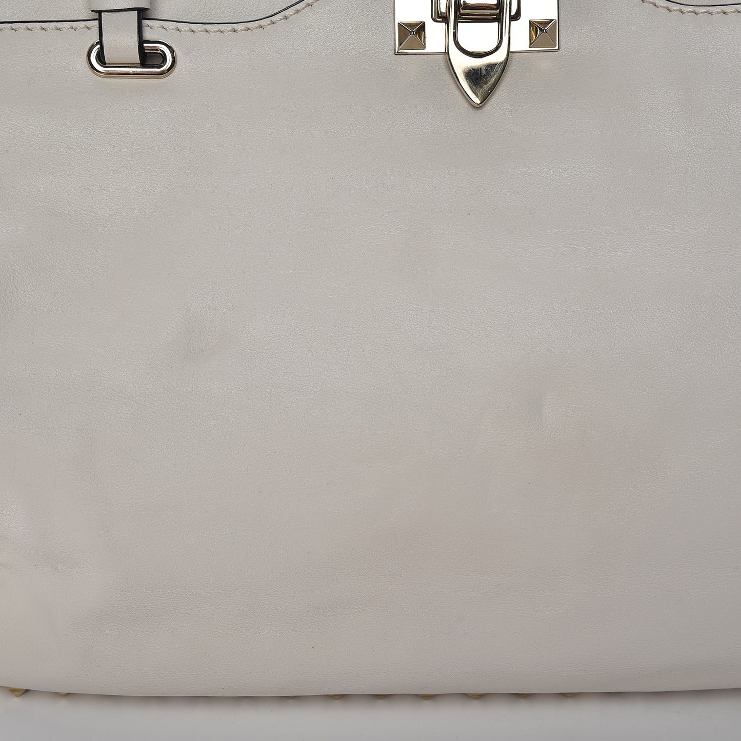 Vitello Medium Rockstud Tote Ivory