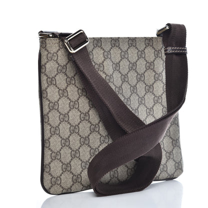 Gucci GG Supreme Monogram Small Flat Messenger Bag Dark Brown 3 of 7