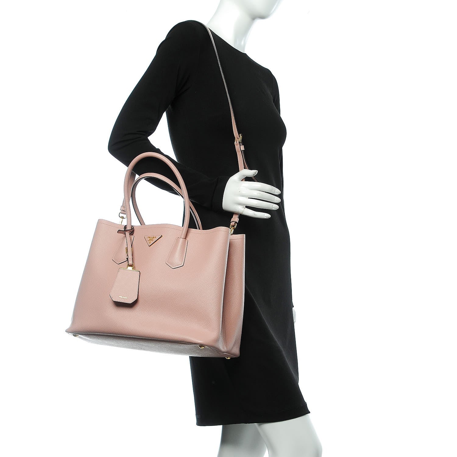 Prada Saffiano Cuir Medium Double Bag Orchidea 2 of 11