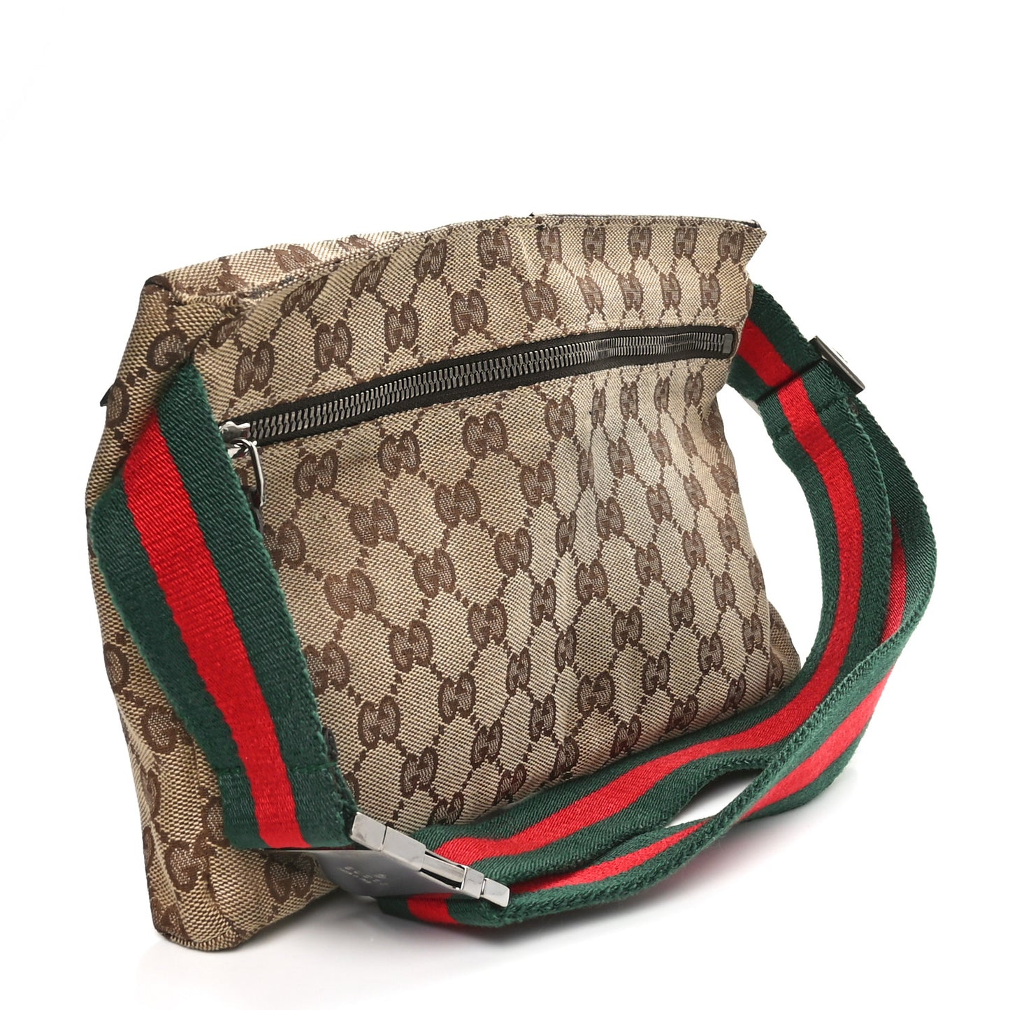 GG Monogram Double Pocket Belt Bag Dark Brown