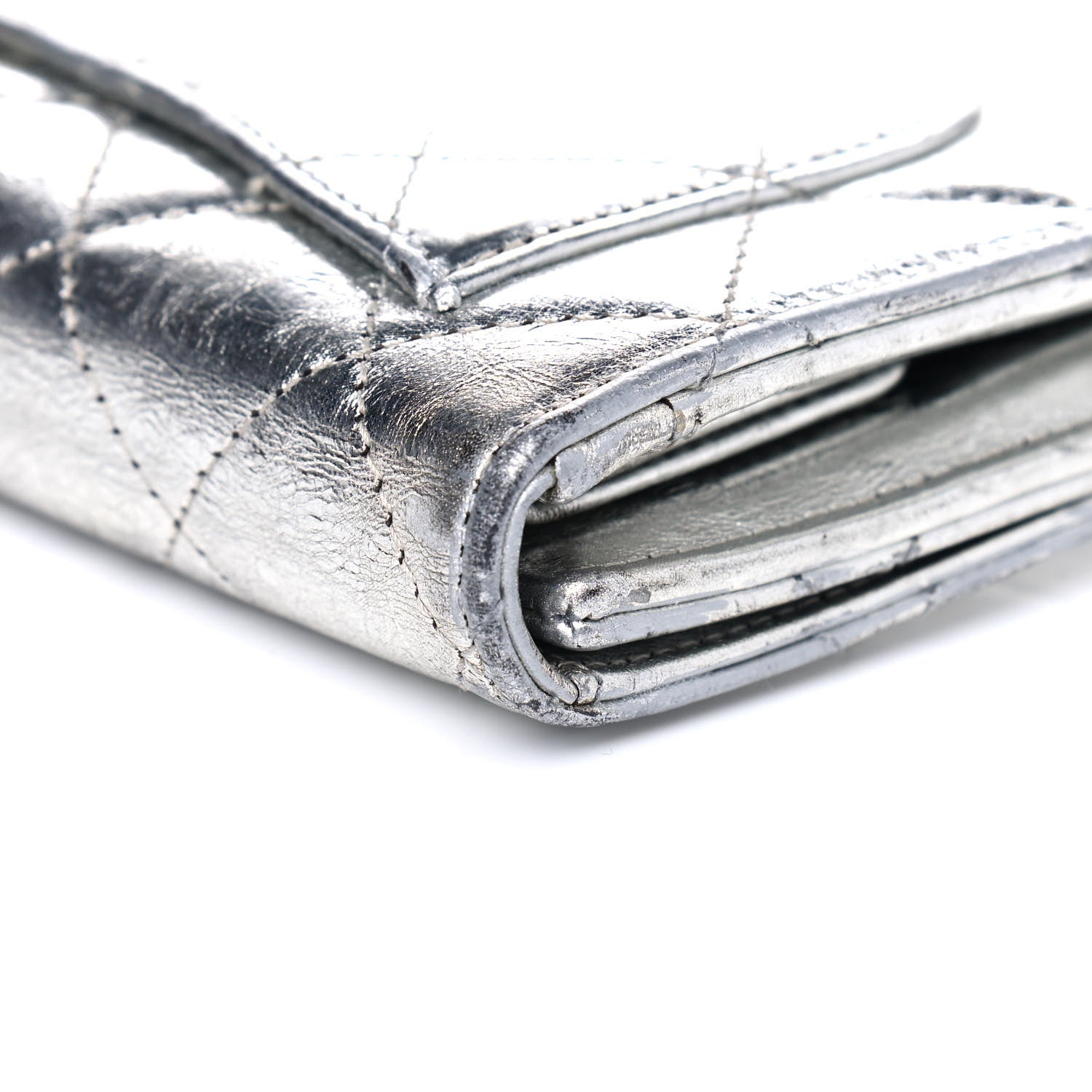 Chanel Metallic Aged Calfskin Quilted Reissue Long Flap Wallet Light Silver 12 of 15