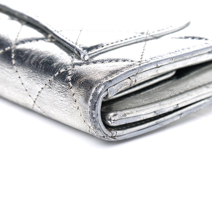 Chanel Metallic Aged Calfskin Quilted Reissue Long Flap Wallet Light Silver 12 of 15