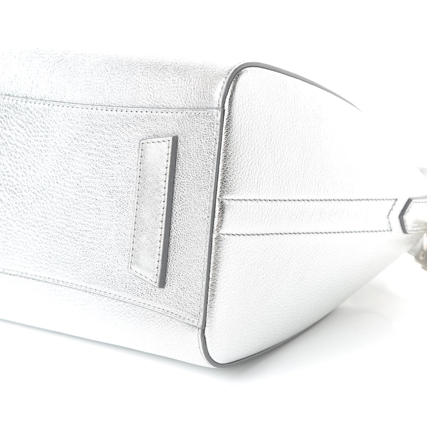 Metallic Sugar Goatskin Small Antigona Silver