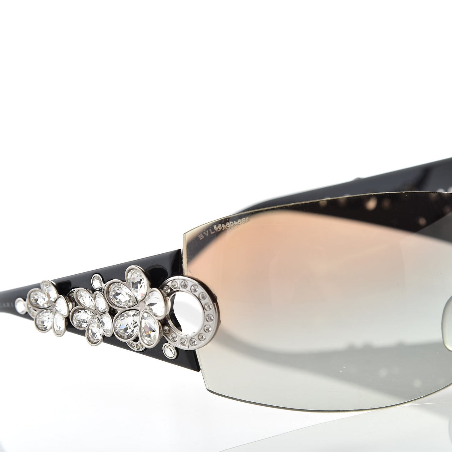 Crystal Flower Sunglasses 652-B Black