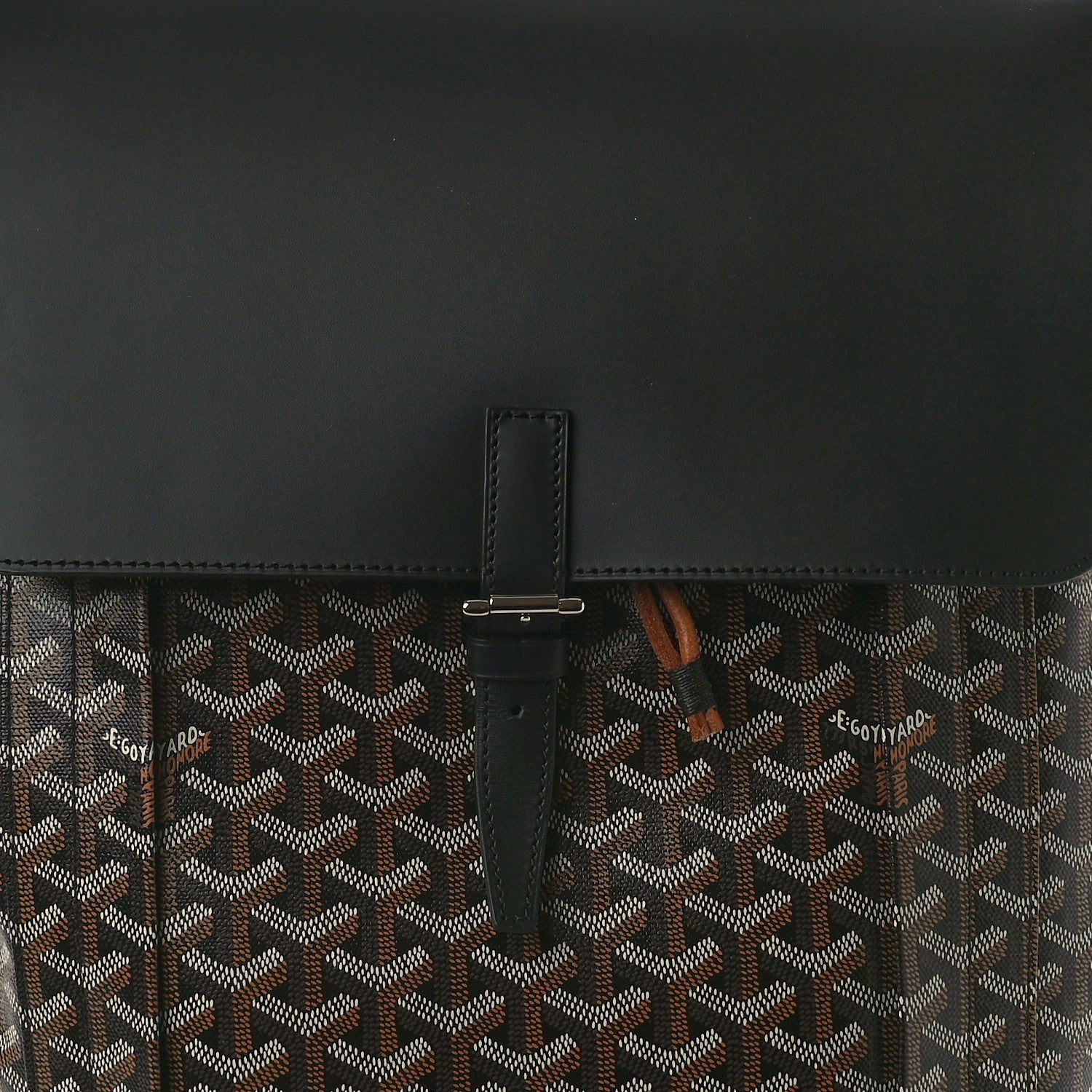Goyard Goyardine Calfskin Alpin MM Backpack Black 10 of 12
