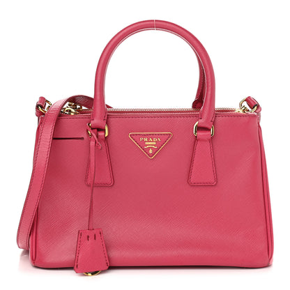 Prada Saffiano Small Galleria Double Zip Tote Peonia 1 of 13