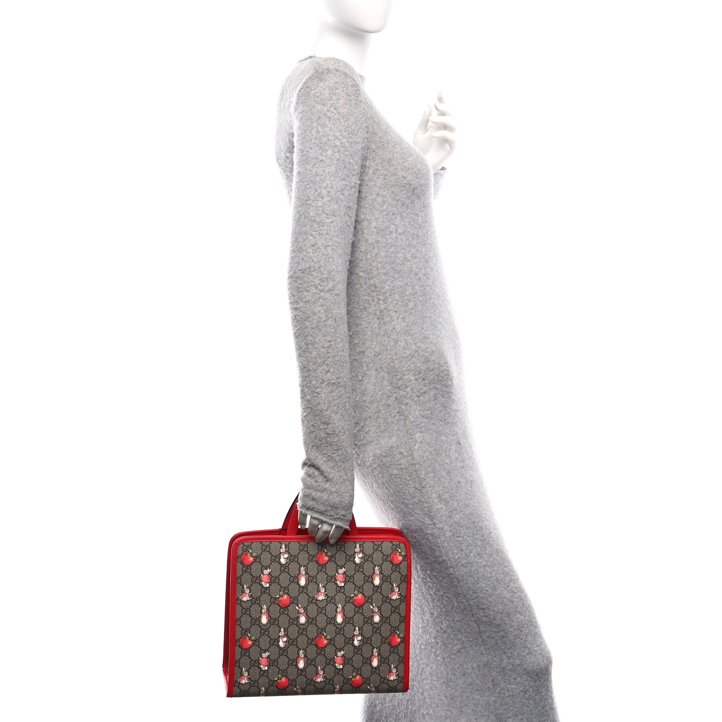 X Peter Rabbit GG Supreme Monogram Rabbit Apple Childrens Tote Beige Ebony Multicolor Bright Hibiscus