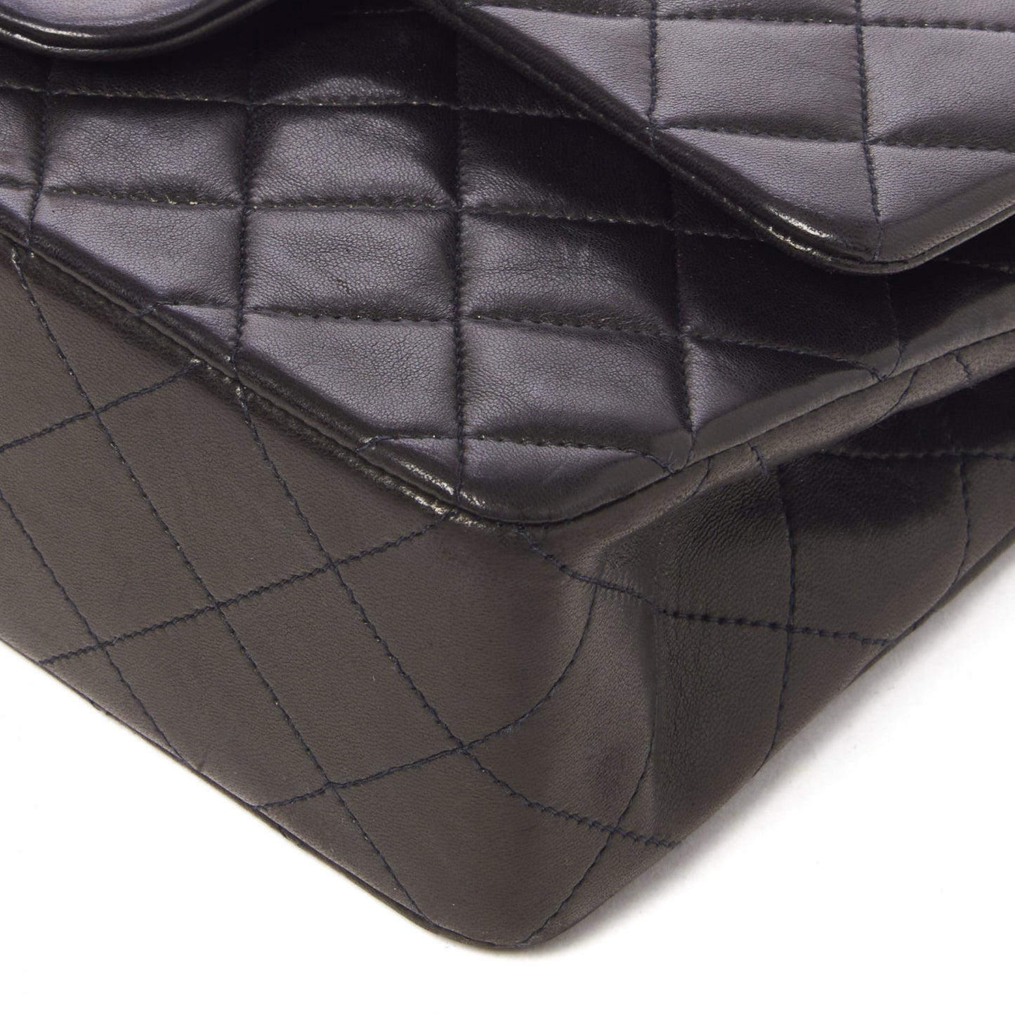 Lambskin Quilted Small Double Flap Black