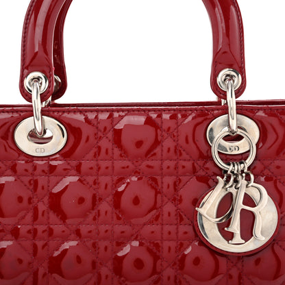 Christian Dior Patent Cannage Medium Lady Dior Red 8 of 16