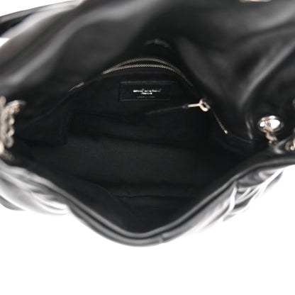 Saint Laurent Lambskin Quilted Small Loulou Puffer Monogram Chain Satchel Black 4 of 9