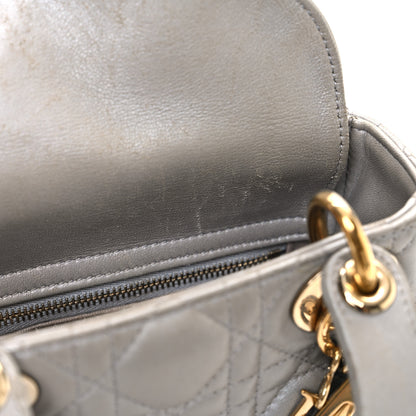 Christian Dior Metallic Lambskin Cannage Mini Lady Dior Grey 11 of 19