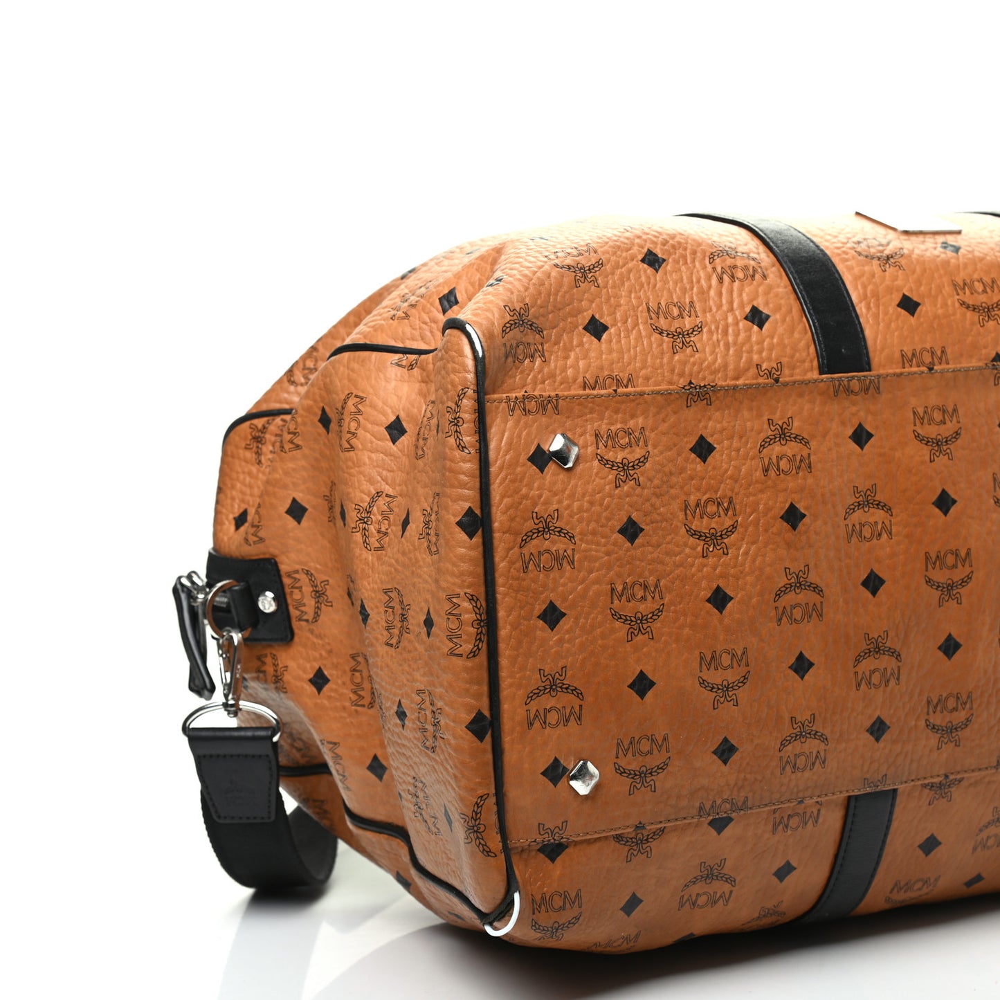 Visetos Large Traveler Weekender Duffle Bag Cognac Black