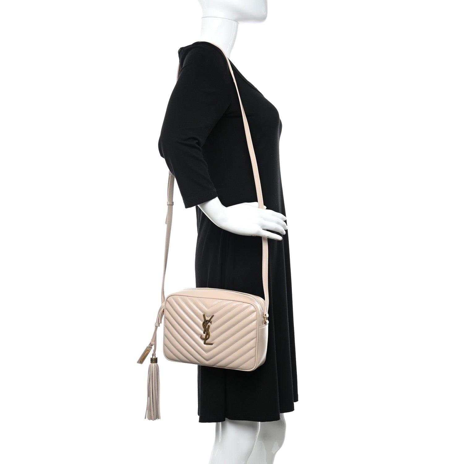 Saint Laurent Calfskin Matelasse Monogram Lou Camera Bag Washed Light Pink 2 of 13