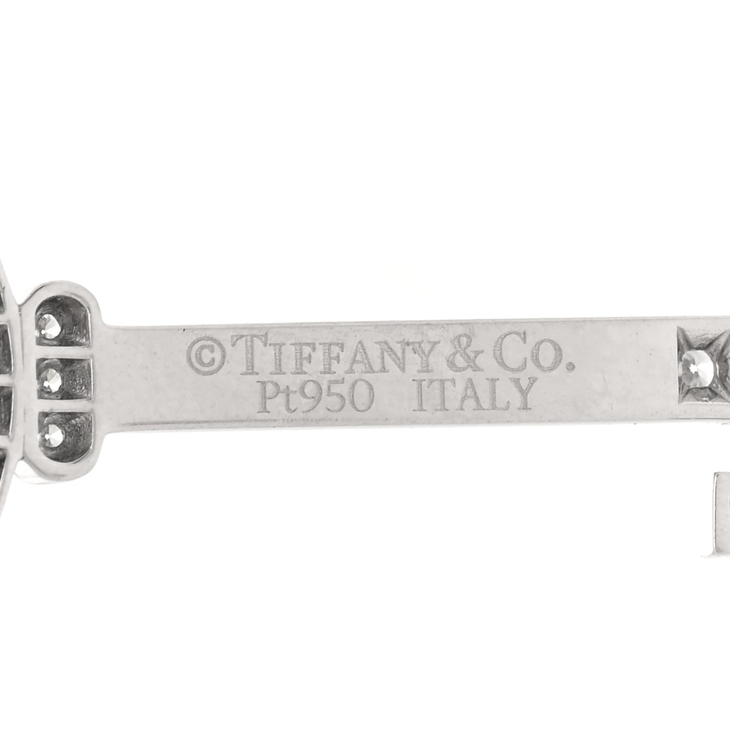Platinum Diamond Bubbles Key Pendant