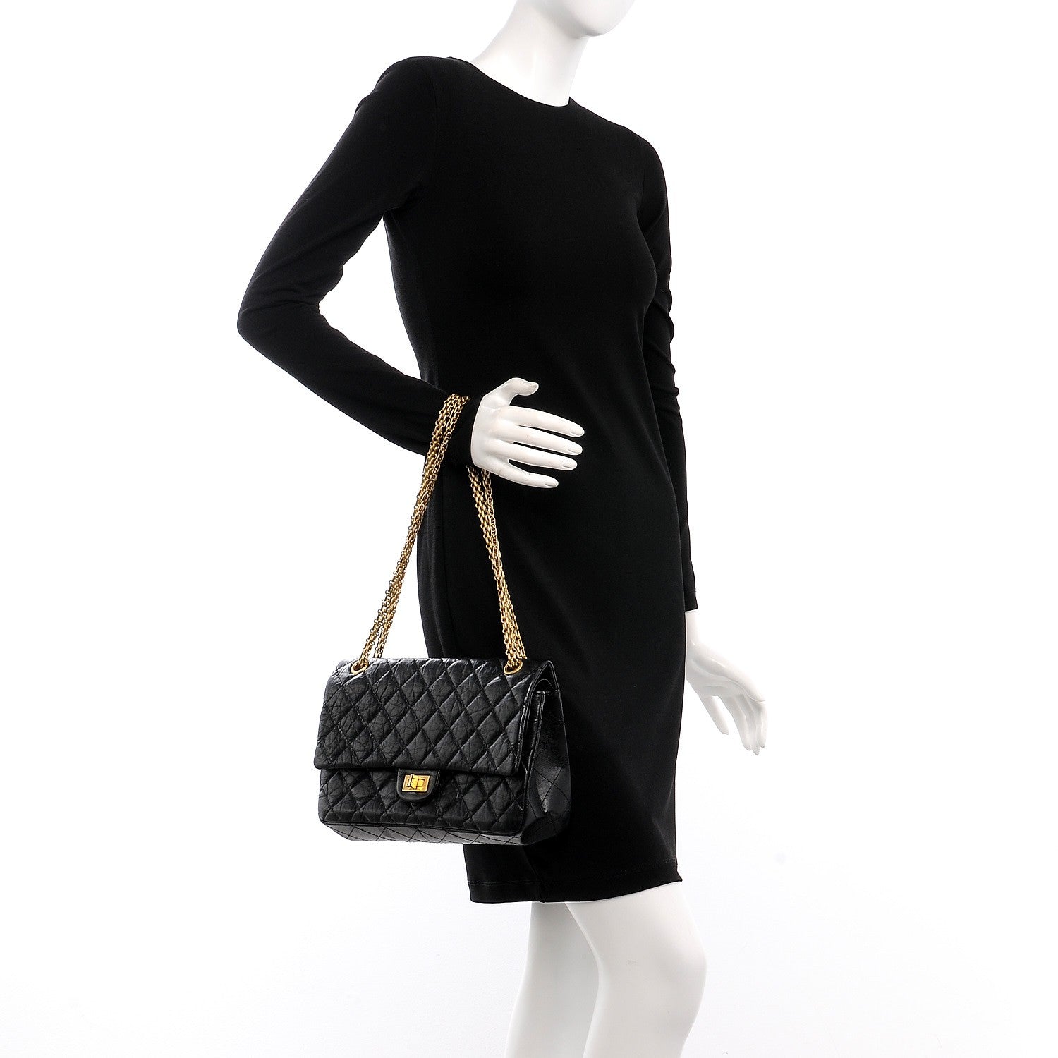 Chanel Aged Calfskin Quilted 2.55 Reissue 226 Flap Black 3 of 10