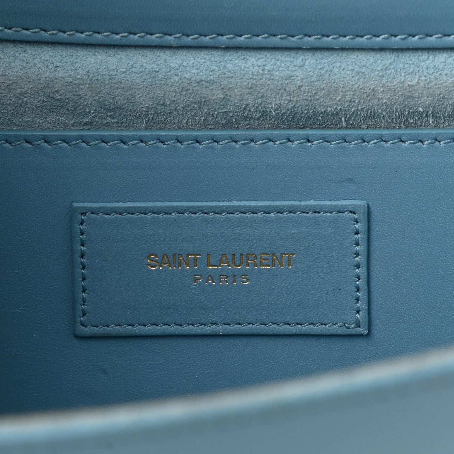 Saint Laurent Smooth Calfskin Classic Monogram Cassandre Clutch Blue Glacier 6 of 11