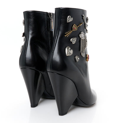 Saint Laurent Lambskin Niki 105 Pin Booties 36 Black 5 of 10