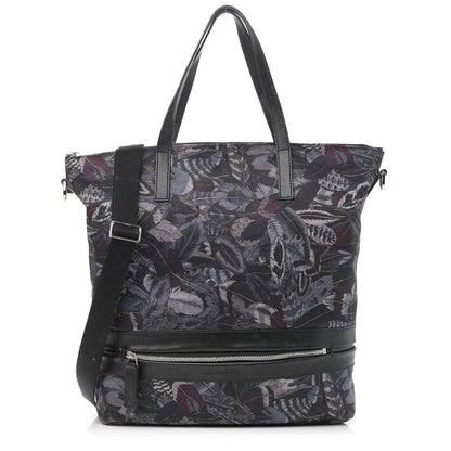 Salvatore Ferragamo Nylon Feather Print Milos Tote Black Multicolor 1 of 12