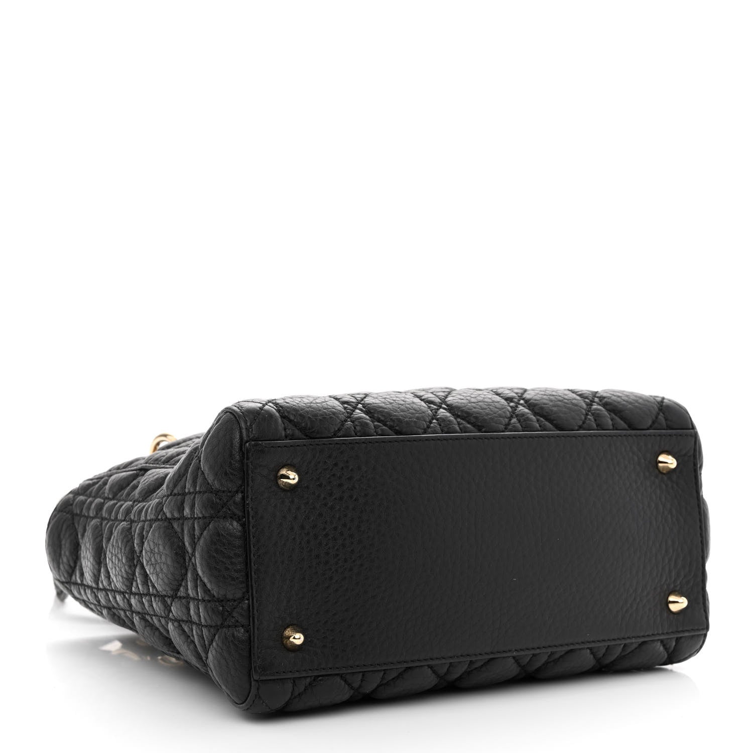 Christian Dior Grained Calfskin Cannage Medium Supple Lady Dior Black 4 of 13