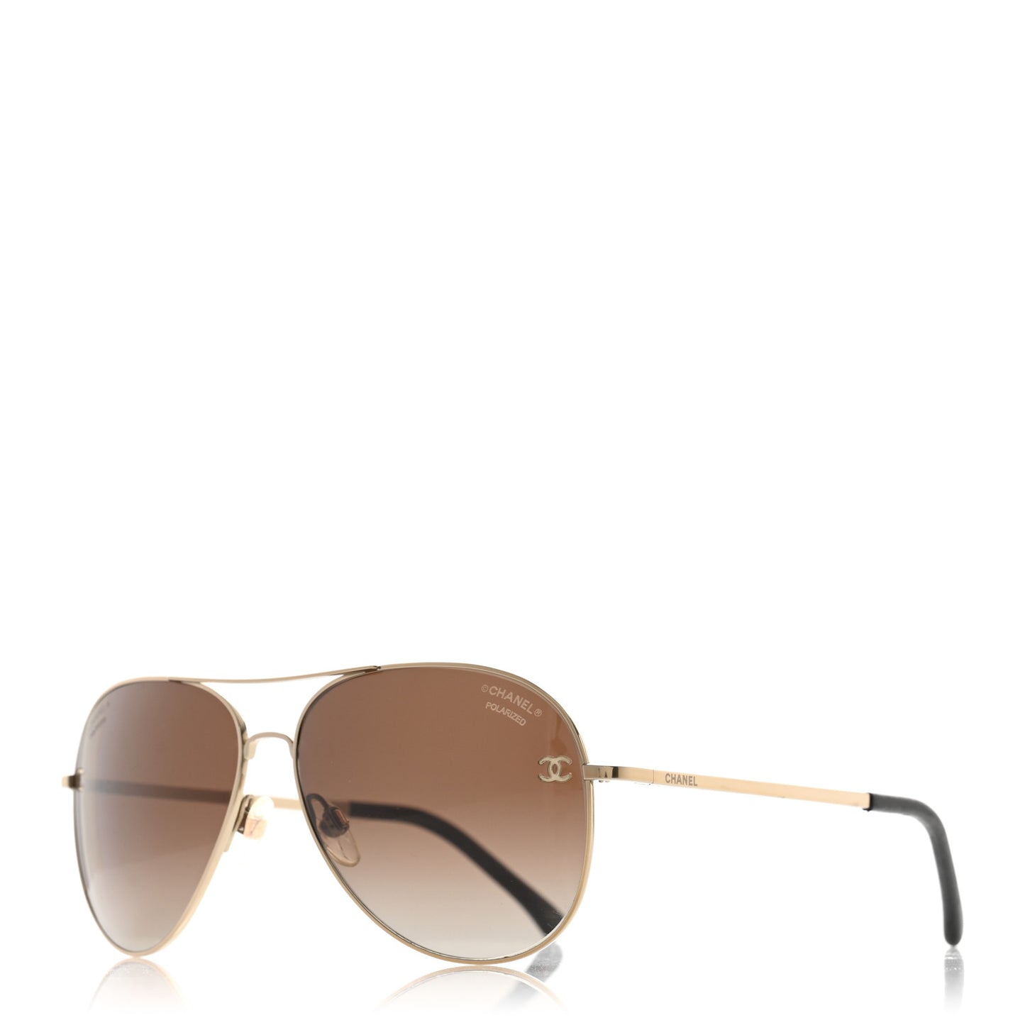 Metal Polarized Aviator CC Sunglasses 4189-T-Q Brown