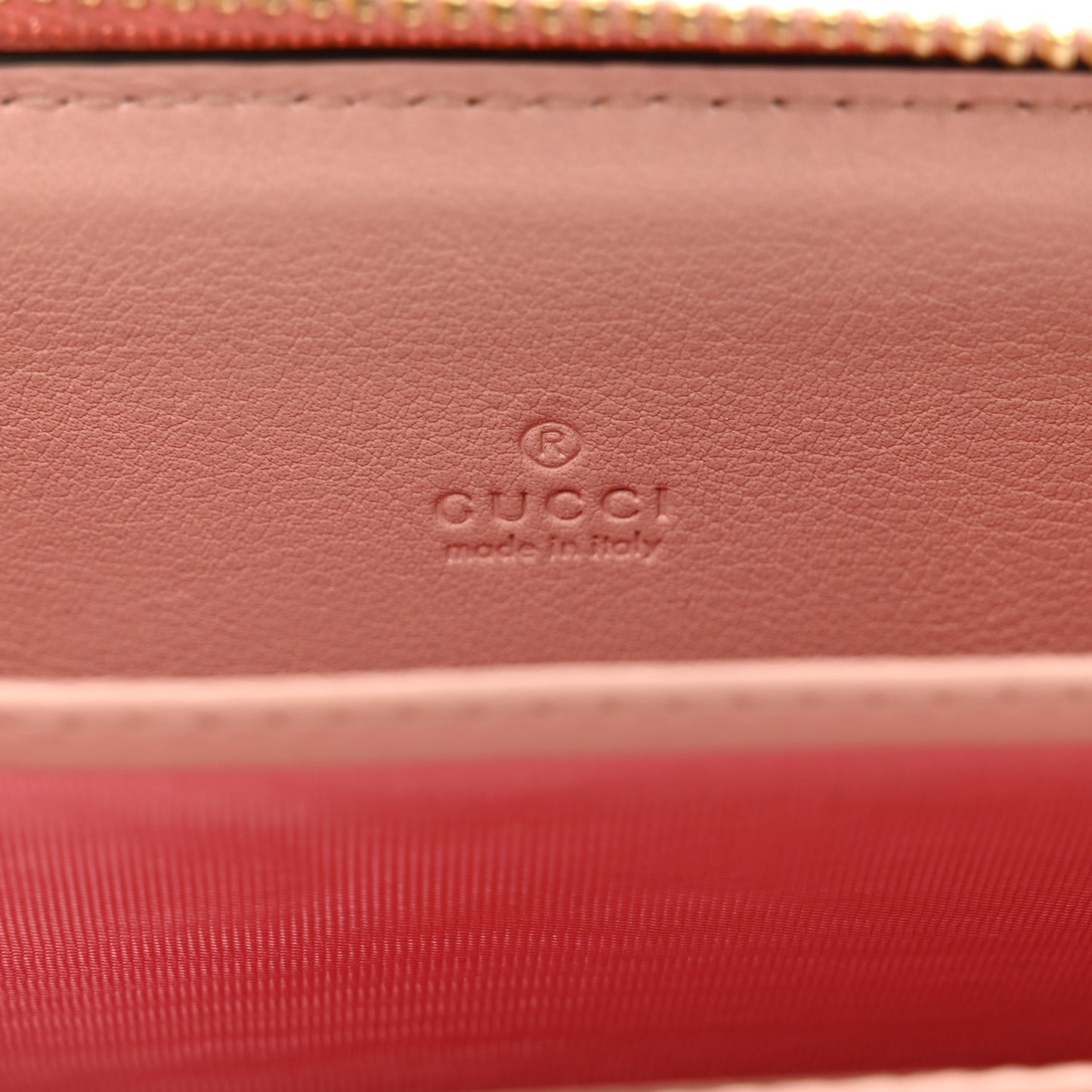 GG Supreme Monogram Vitello Eclipse Ice Cream Stripes Zip Around Card Case Wallet Beige Ebony Perfect Pink