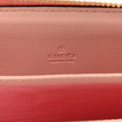 Gucci GG Supreme Monogram Vitello Eclipse Ice Cream Stripes Zip Around Card Case Wallet Beige Ebony Perfect Pink 6 of 7