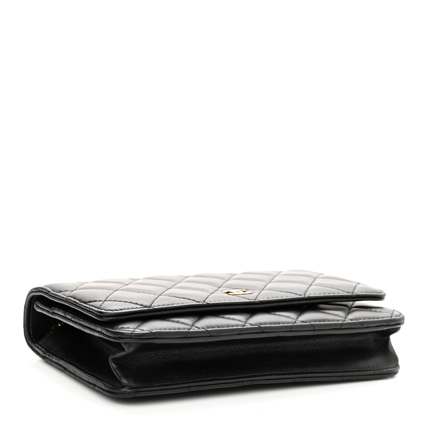 Lambskin Quilted Wallet On Chain WOC Black