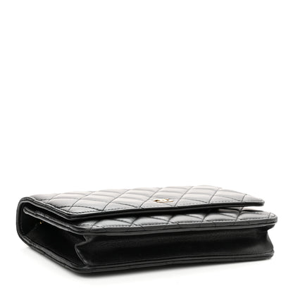 Chanel Lambskin Quilted Wallet On Chain WOC Black 4 of 11