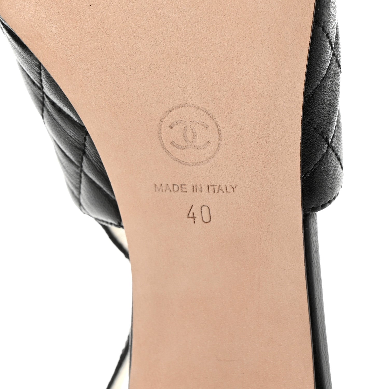 Chanel Lambskin Grosgrain Quilted Cap Toe CC Chain Slingback Pumps 40 Black 7 of 8
