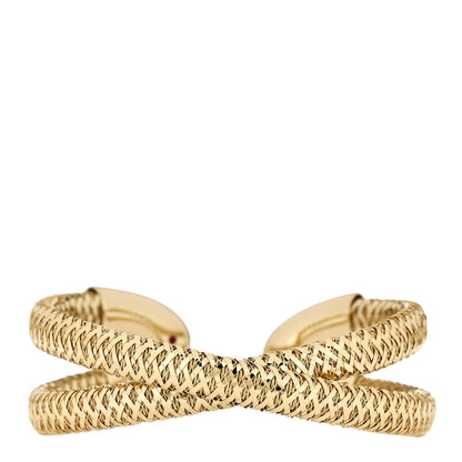 Roberto Coin 18K Yellow Gold Primavera Criss Cross Cuff Bracelet 1 of 4