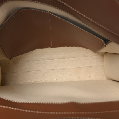 Burberry Canvas Smooth Calfskin Two Tone Medium Pocket Bag Natural Malt Brown 5 of 10