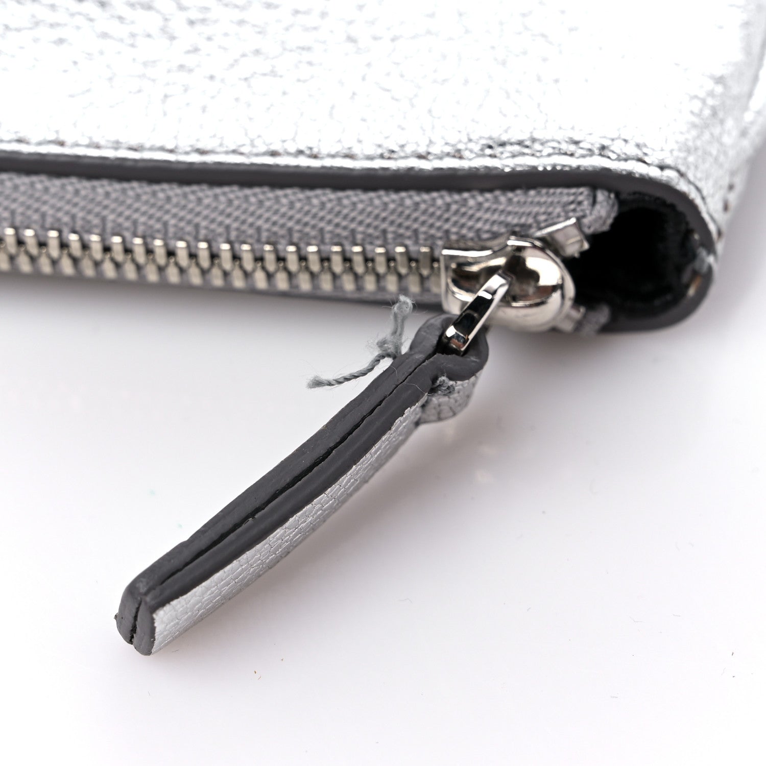 Balenciaga Metallic Goatskin Logo Large Everyday Zip Pouch Argent Black 10 of 10