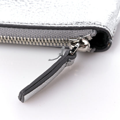 Balenciaga Metallic Goatskin Logo Large Everyday Zip Pouch Argent Black 10 of 10