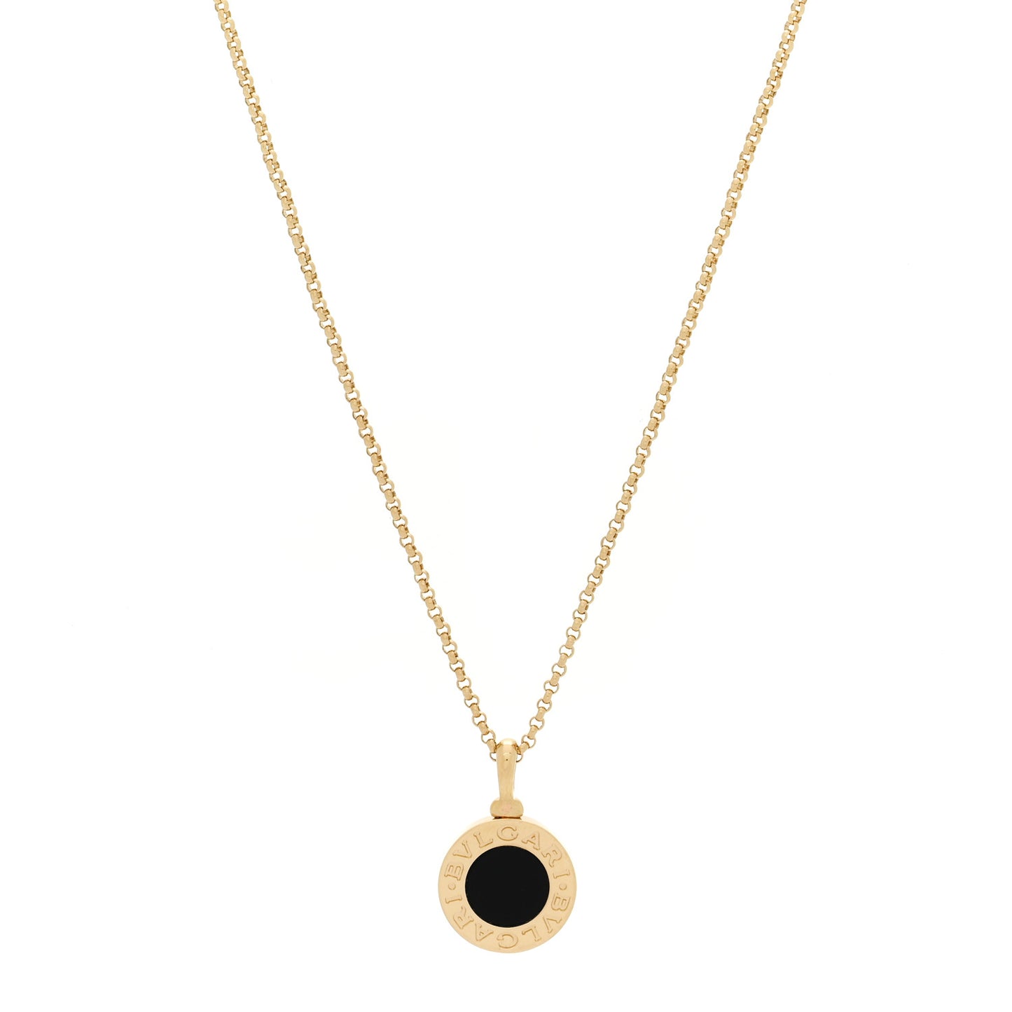 18K Yellow Gold Black Onyx BVLGARI BVLGARI Pendant Necklace