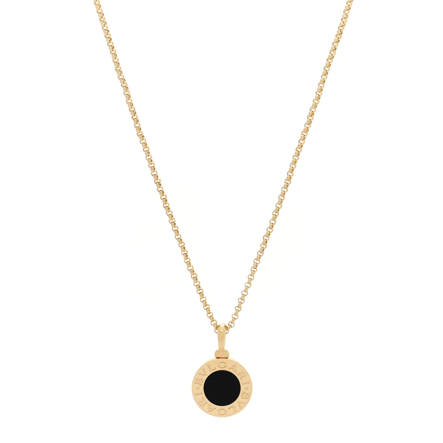 Bulgari 18K Yellow Gold Black Onyx BVLGARI BVLGARI Pendant Necklace 1 of 5