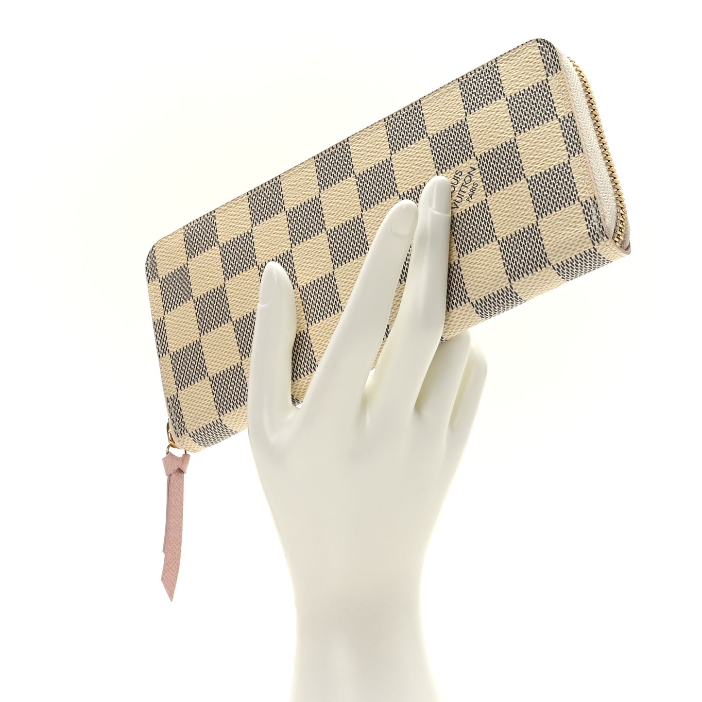 Damier Azur Clemence Wallet Rose Ballerine