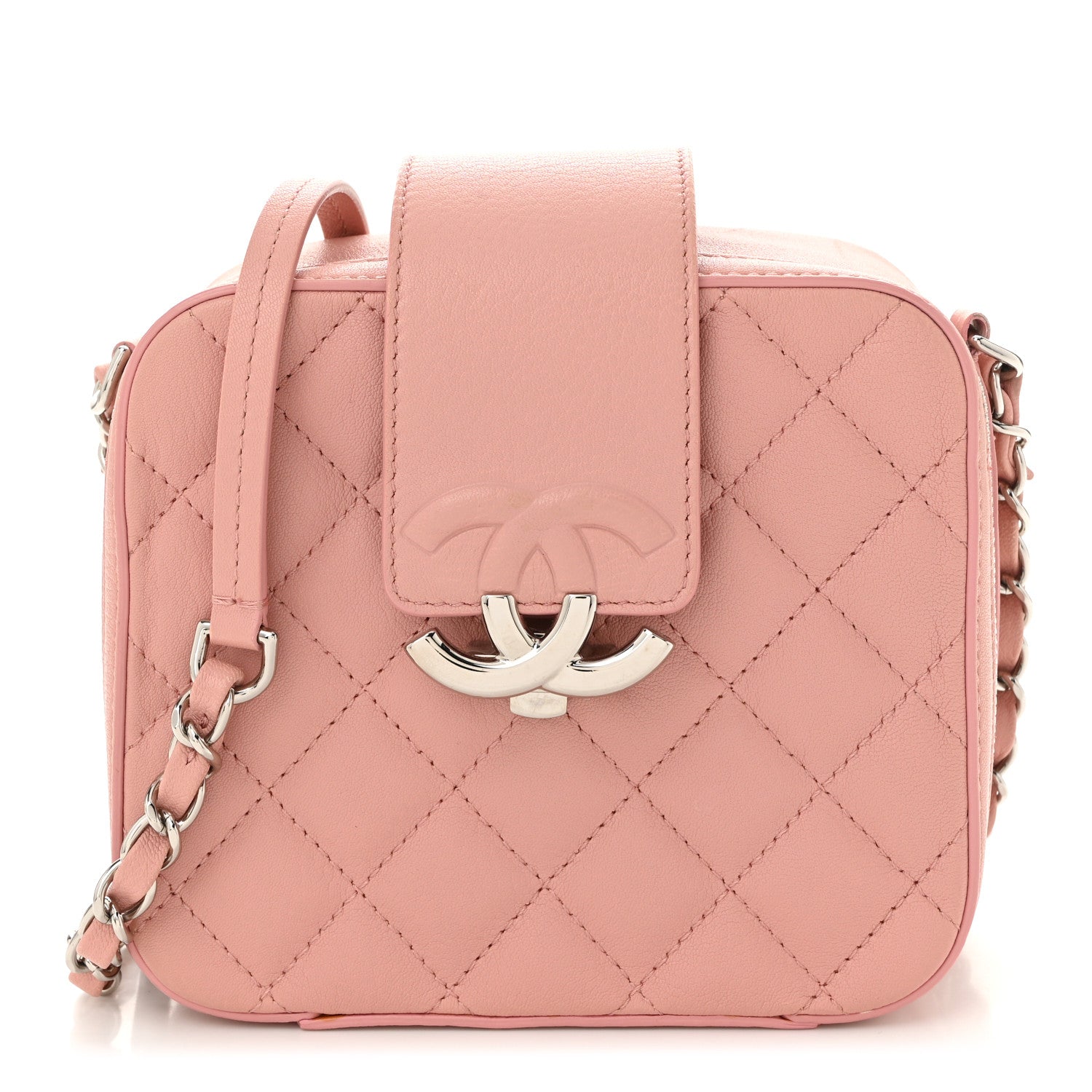 Chanel Lambskin Quilted Mini CC Box Camera Bag Pink 1 of 11