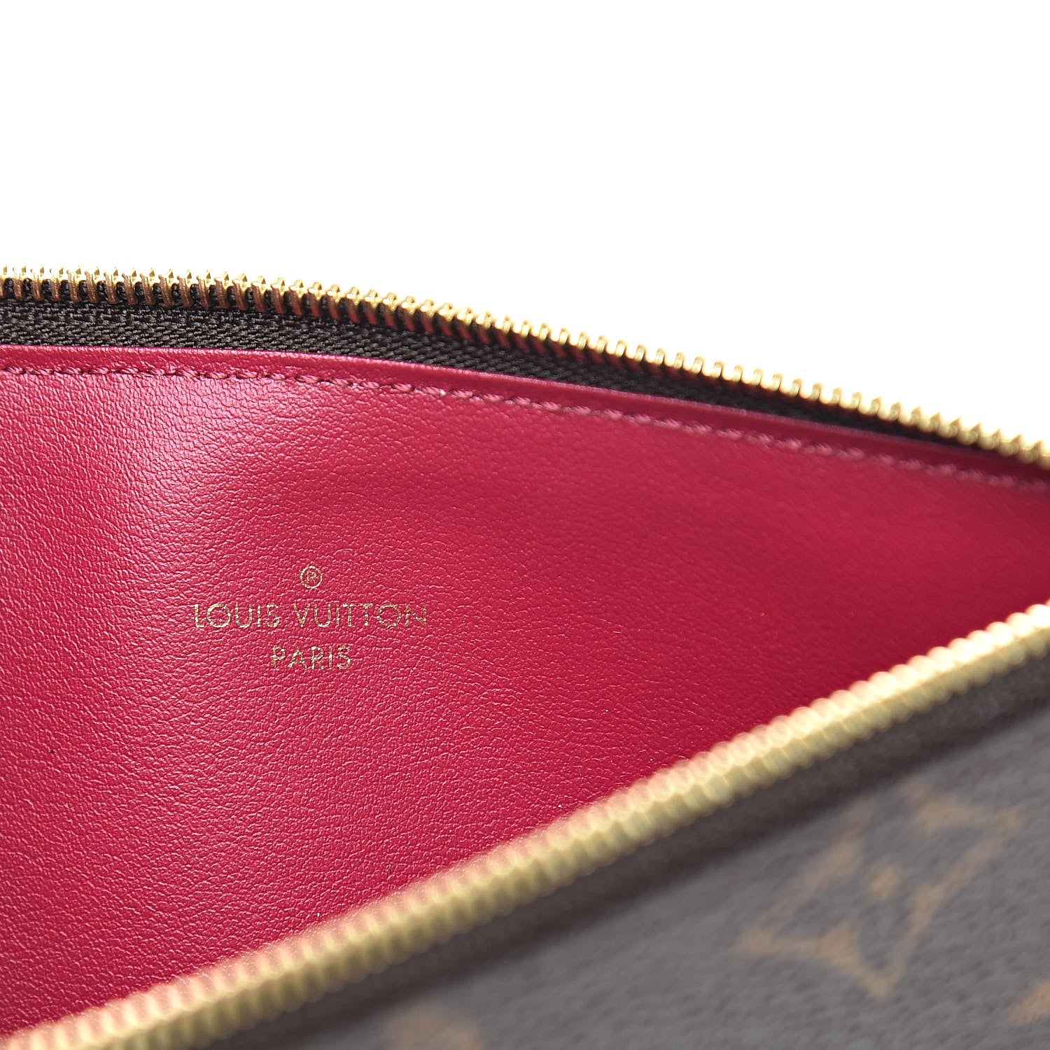 Louis Vuitton Monogram Felicie Chain Wallet Zippered Insert Fuchsia 6 of 6