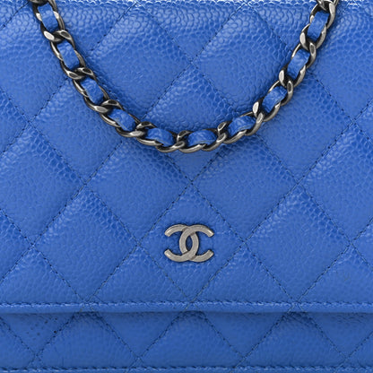 Chanel Caviar Quilted Wallet On Chain WOC Blue 11 of 16