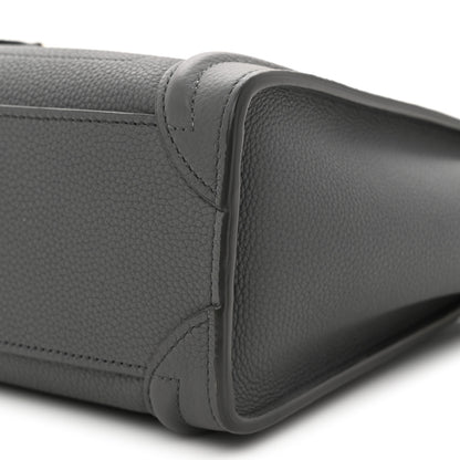 Celine Drummed Calfskin Nano Luggage  Kohl 10 of 10