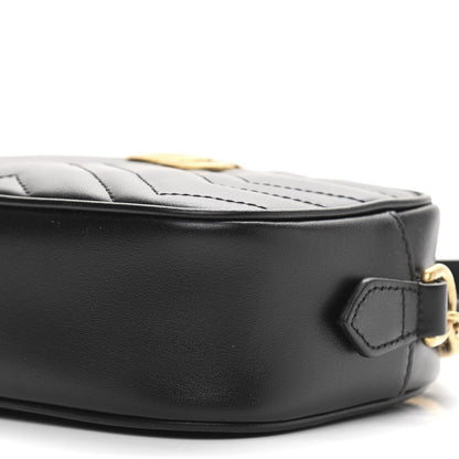 Gucci Calfskin Matelasse Mini GG Marmont Chain Shoulder Bag Black 10 of 10