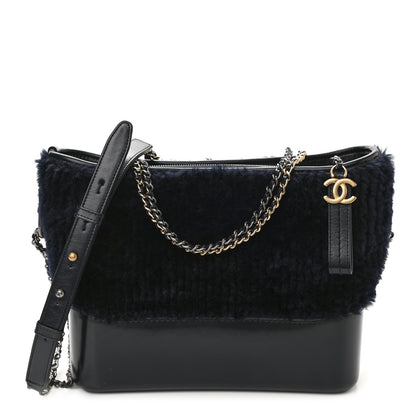Chanel Shearling Medium Gabrielle Hobo Navy 1 of 10