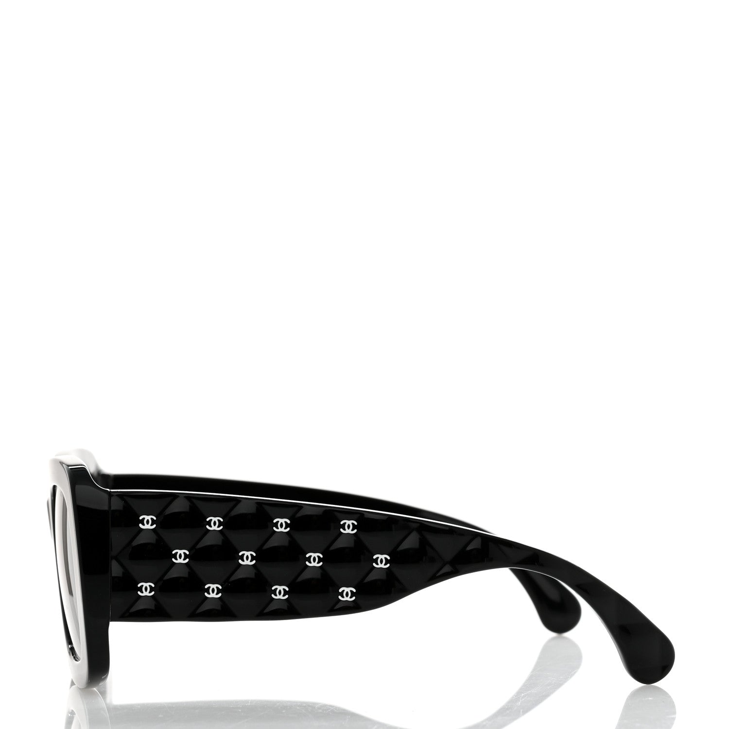 Chanel Acetate Quilted CC Rectangle Sunglasses 5483-A Black 3 of 7
