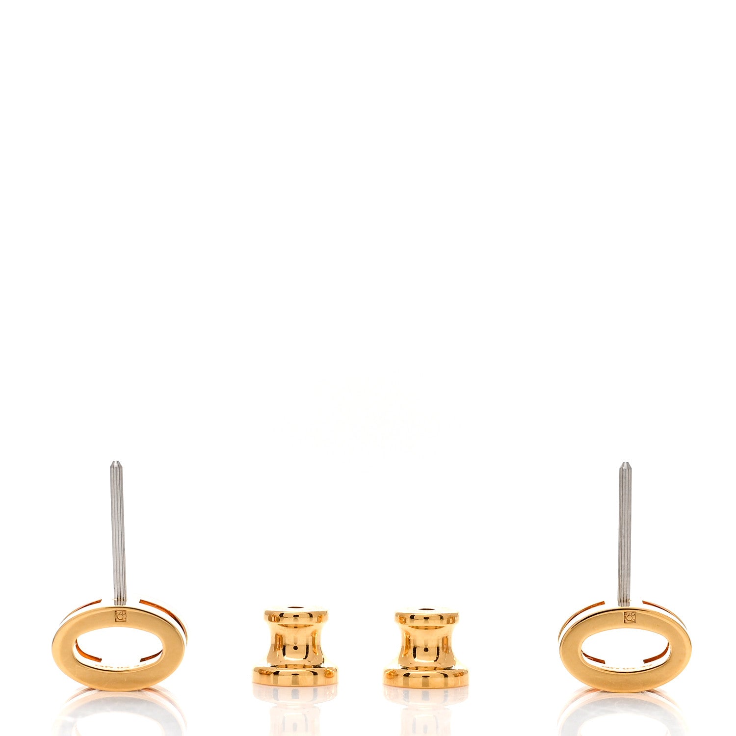 Hermes Gold Lacquered Mini Pop H Earrings Marron Glace 3 of 5