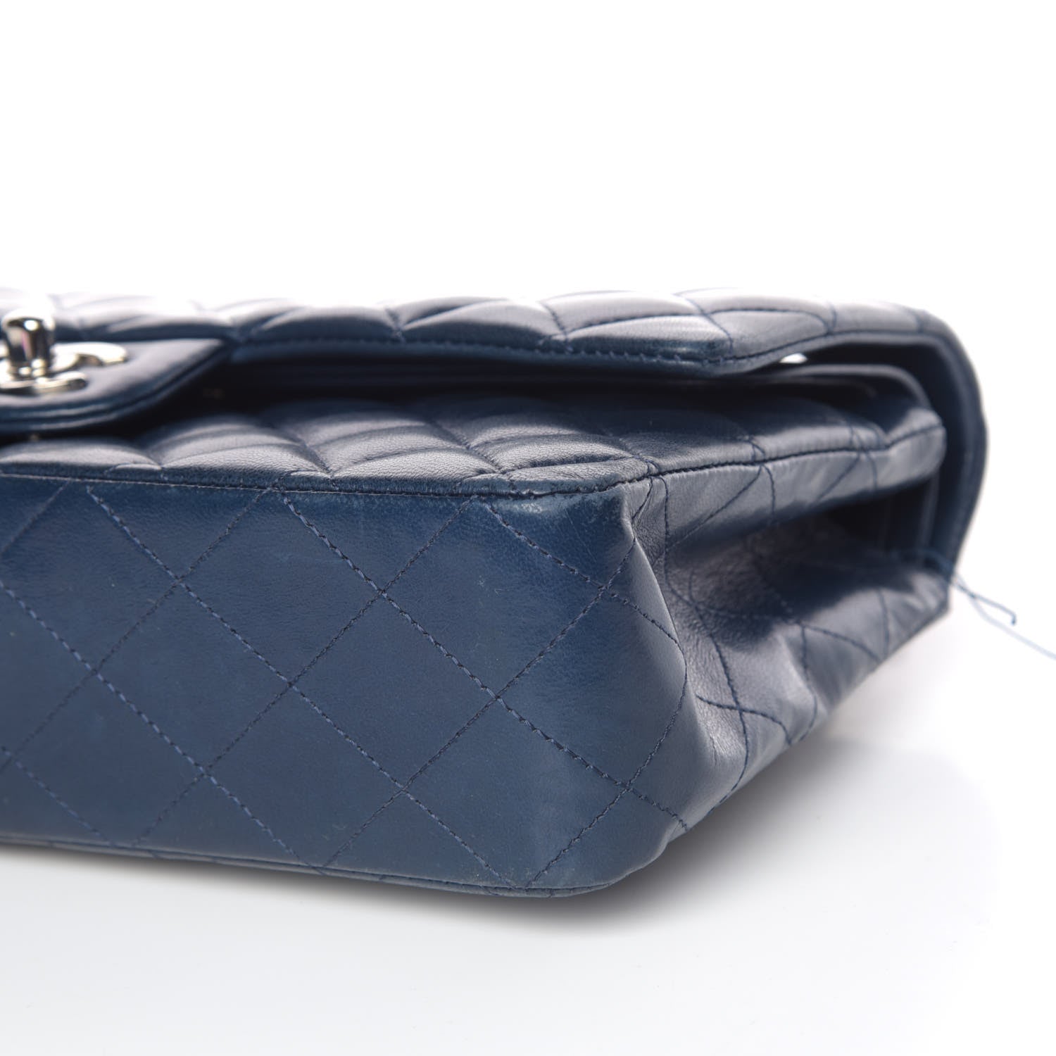 Chanel Lambskin Quilted Medium Double Flap Dark Blue 13 of 13