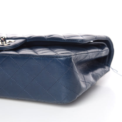 Chanel Lambskin Quilted Medium Double Flap Dark Blue 13 of 13