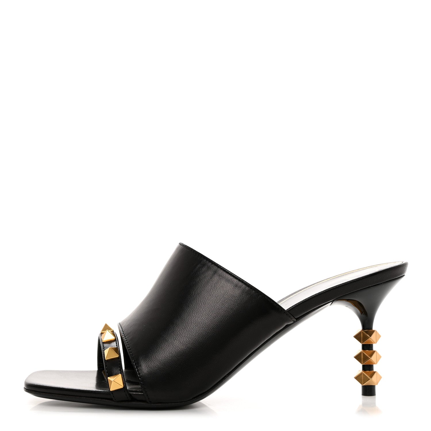 Valentino Garavani Nappa Rockstud Tower Heel Mules 37 Black 1 of 9