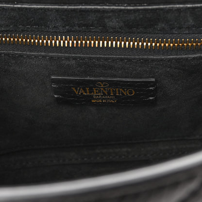 Valentino Garavani Grained Calfskin Medium Roman Stud Shoulder Bag Black 6 of 9